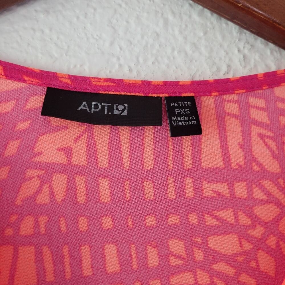 Apt. 9 Petite Faux Wrap Pink Dress Size Petite XS - Picture 3 of 7